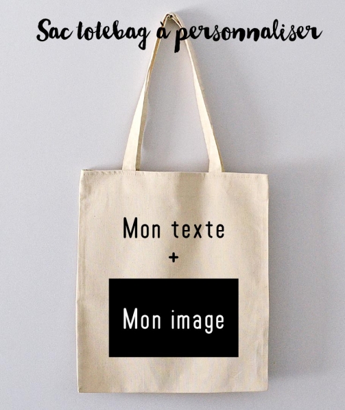 Sac Tote Bag à personnaliser avec Image + Texte